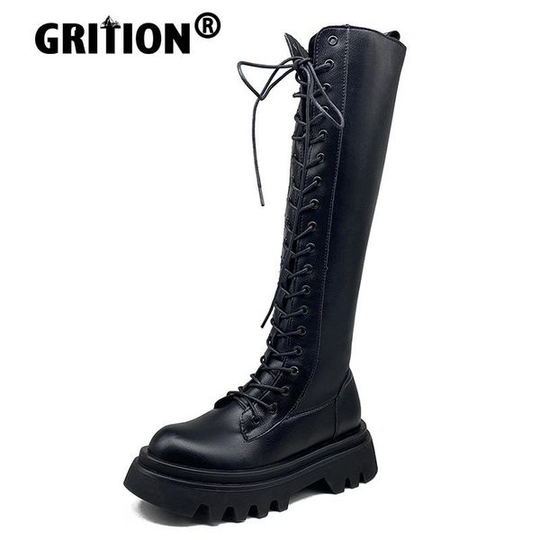 boots grition women high winter lace up heels platform motorcycle 2021 fashion ladies pu leather gothic chunky shoes, Black
boots grition women high winter lace up heels platform motorcycle 2021 fashion ladies pu leather gothic chunky shoes, Black