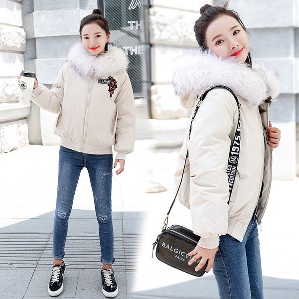 winter 2021 new female short fur collar embroidered down cotton quilted jacket rozl, Black
winter 2021 new female short fur collar embroidered down cotton quilted jacket rozl, Black