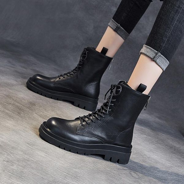 boots yiluan genuine leather 2021 ins woman real ankle lace up shoes student short platform motorcycle, Black
boots yiluan genuine leather 2021 ins woman real ankle lace up shoes student short platform motorcycle, Black