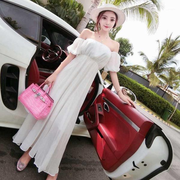 beach resort strapless chiffon one-line collar off shoulder beach skirt with waistline showing thin long skirt versatile dress f1, Black;gray
beach resort strapless chiffon one-line collar off shoulder beach skirt with waistline showing thin long skirt versatile dress f1, Black;gray