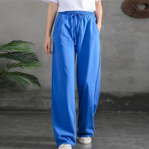 fairynatural new full length drawstring wide leg trousers elastic waist ladies loose casual cotton long pants autumn spring 2020, Black;white
fairynatural new full length drawstring wide leg trousers elastic waist ladies loose casual cotton long pants autumn spring 2020, Black;white