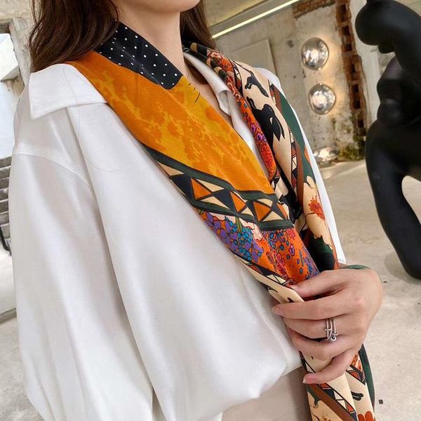 scarves 14 styles women 110*110cm square scarf plant print 100% silk and wrap floral ladies retro spring summer, Blue;gray
scarves 14 styles women 110*110cm square scarf plant print 100% silk and wrap floral ladies retro spring summer, Blue;gray