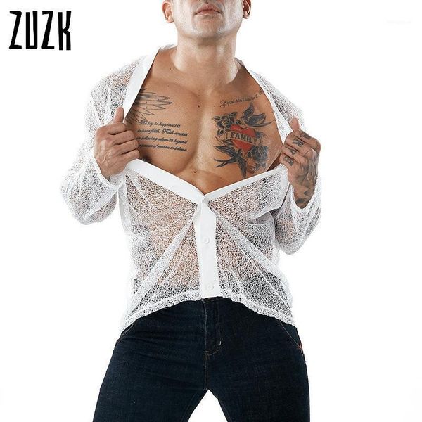men's mesh see-through button down shirt fashion v neck mesh cardigan shirt men club party perform transparent tee1, White;black
men's mesh see-through button down shirt fashion v neck mesh cardigan shirt men club party perform transparent tee1, White;black
