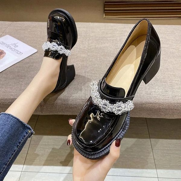 lucyever patent leather crystal pumps woman casual round toe square heels shoes women waterproof slip on mary janes shoes ladies #943x, Black
lucyever patent leather crystal pumps woman casual round toe square heels shoes women waterproof slip on mary janes shoes ladies #943x, Black