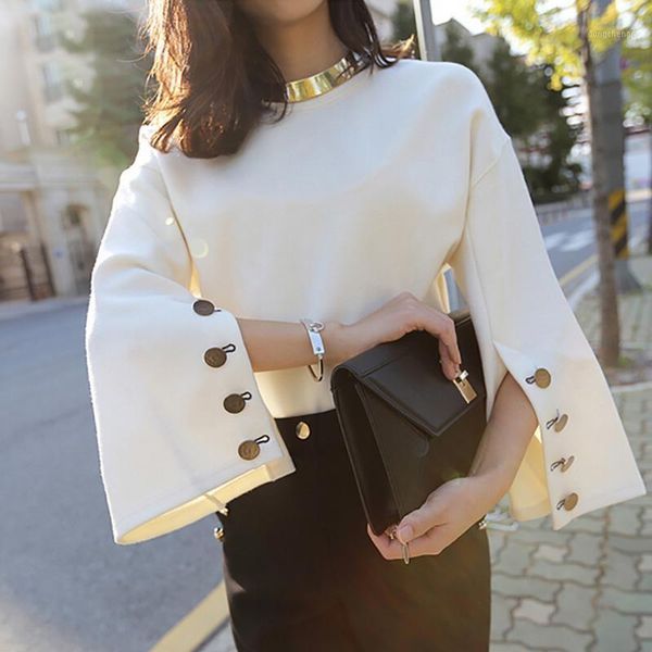 20120 spring fashion runway flare sleeve o-neck lady female women sweater clothes new fashion korean new1, White
20120 spring fashion runway flare sleeve o-neck lady female women sweater clothes new fashion korean new1, White