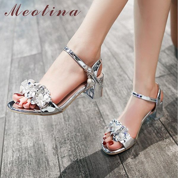meotina designer shoes women sandals summer 2019 flower chunky heel sandals buckle party heels sliver wedding shoes plus size 43 0928, Black
meotina designer shoes women sandals summer 2019 flower chunky heel sandals buckle party heels sliver wedding shoes plus size 43 0928, Black