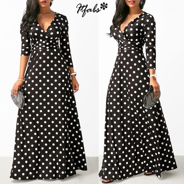 women long maxi dresses bohemia v-neck three quarter sleeve dots print ethnic summer beach female stylish style dress1, Black;gray
women long maxi dresses bohemia v-neck three quarter sleeve dots print ethnic summer beach female stylish style dress1, Black;gray
