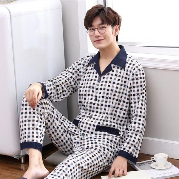 men's sleepwear men pyjama set spring long sleeve plaid pajama suit nightwear cotton soft casual pijama male two piece night suits, Black;brown
men's sleepwear men pyjama set spring long sleeve plaid pajama suit nightwear cotton soft casual pijama male two piece night suits, Black;brown