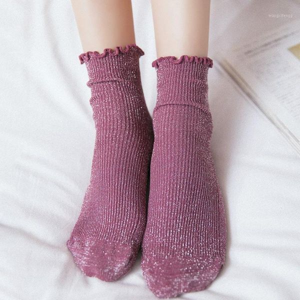 british vintage glitter women's socks cotton women daily basic shining rib surface sweet socks girls summer ankle women1, Black;white
british vintage glitter women's socks cotton women daily basic shining rib surface sweet socks girls summer ankle women1, Black;white