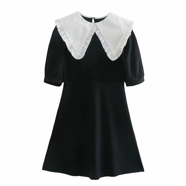 2021 new black patchwork mini knitted women vintage contrast double-layer collar short puff sleeve dresses flared hem dress cpfr, Black;gray
2021 new black patchwork mini knitted women vintage contrast double-layer collar short puff sleeve dresses flared hem dress cpfr, Black;gray