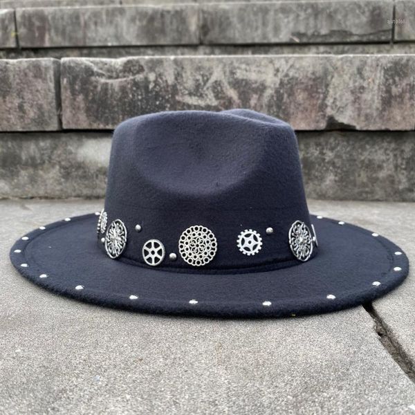 handmade steampunk wool women men's fedora hat acrylic gems wide brim jazz cap vintage panama sun hat1, Blue;gray
handmade steampunk wool women men's fedora hat acrylic gems wide brim jazz cap vintage panama sun hat1, Blue;gray