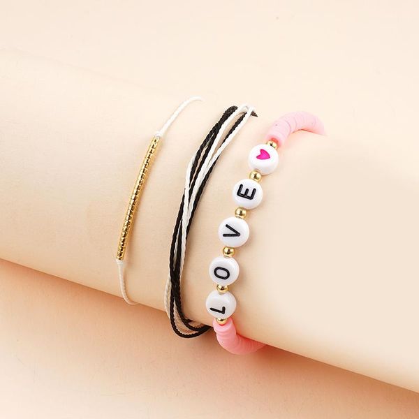 3pcs /set adjustable rope string tube bracelet elastic heishi bead letter bracelet handamde couple jewelry, Golden;silver
3pcs /set adjustable rope string tube bracelet elastic heishi bead letter bracelet handamde couple jewelry, Golden;silver