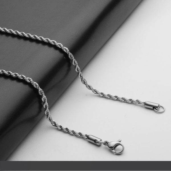 stainless steel chain necklace titanium 2.4mm 3mm 4mm 50cm 70cm twist water wave chains lobster clasp diy accessories men women, Silver
stainless steel chain necklace titanium 2.4mm 3mm 4mm 50cm 70cm twist water wave chains lobster clasp diy accessories men women, Silver