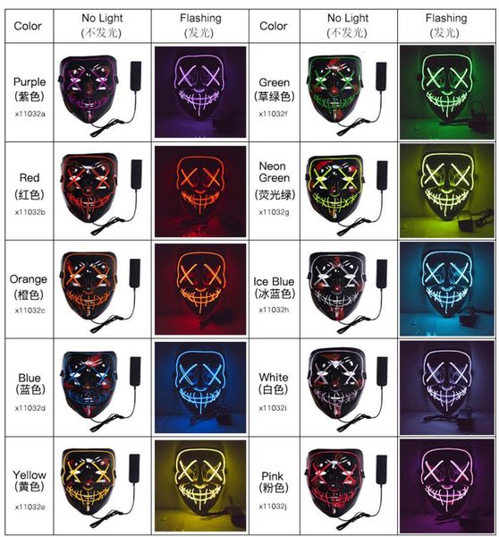 halloween led mask light up party masks the purge election year great funny festival cosplay party masks glow in dark
halloween led mask light up party masks the purge election year great funny festival cosplay party masks glow in dark