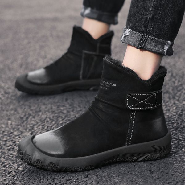 warmest plush warm snoe boots shoes genuine leather handmade men with fur winter snow, Black
warmest plush warm snoe boots shoes genuine leather handmade men with fur winter snow, Black