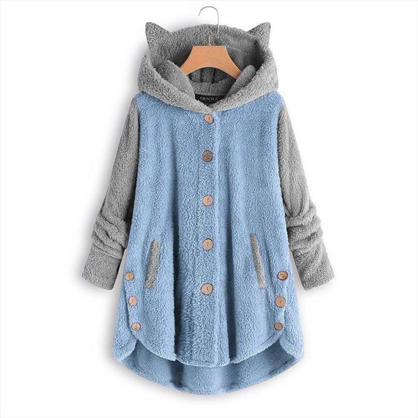cat ear hoodies women plus size fluffy plush button long hooded sweatshirt loose warm hoody polerones mujer women vintage hoodie, Black
cat ear hoodies women plus size fluffy plush button long hooded sweatshirt loose warm hoody polerones mujer women vintage hoodie, Black