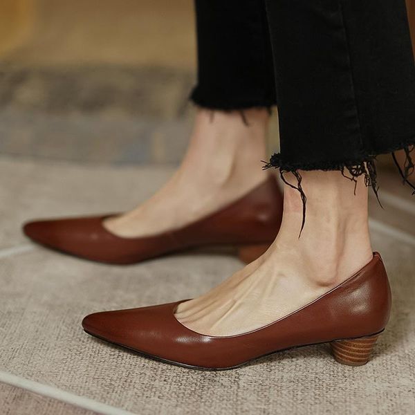 pumps european style time simple comfortable high heels pointed thick heel shoes real leather single shoes wild women's, Black
pumps european style time simple comfortable high heels pointed thick heel shoes real leather single shoes wild women's, Black