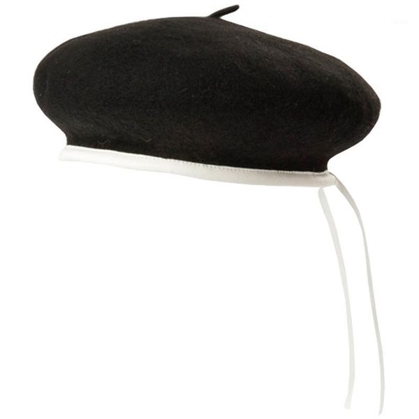 doubchow women's wool white leather pu brim adjustable french berets beanie hat trimmed beret maiden amy baret cap1, Blue;gray
doubchow women's wool white leather pu brim adjustable french berets beanie hat trimmed beret maiden amy baret cap1, Blue;gray