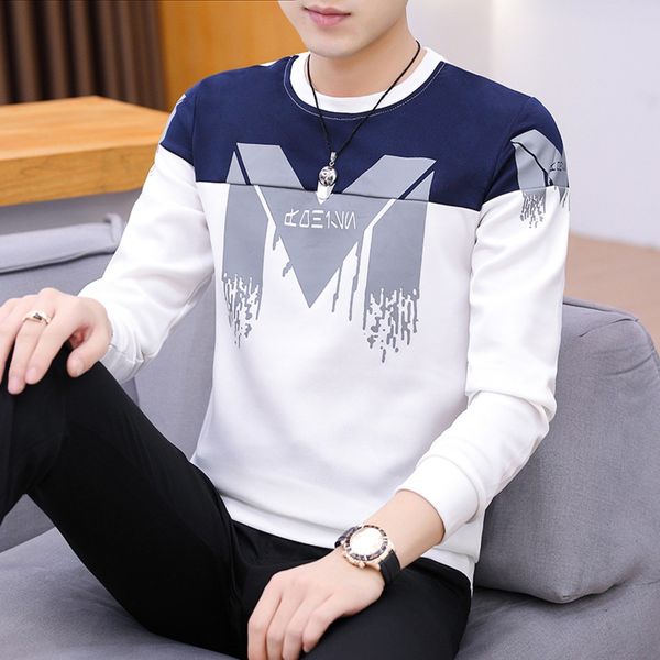 spring and autumn men's long sleeve round neck t-shirt sweater color letter pullover t-shirt fashionable youth slim men's person, Blue
spring and autumn men's long sleeve round neck t-shirt sweater color letter pullover t-shirt fashionable youth slim men's person, Blue