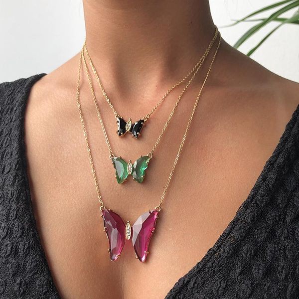 3pcs layered butterfly necklace bohemia glass crystal butterfly long gothic clavicle chains pedant necklace cute choker jewelry, Silver
3pcs layered butterfly necklace bohemia glass crystal butterfly long gothic clavicle chains pedant necklace cute choker jewelry, Silver