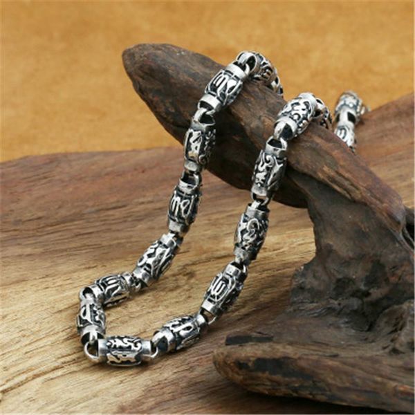 8mm 100% pure 925 sterling silver cylinder bamboo scripture necklace or men sterling silver necklace accessories 20-26 inch
8mm 100% pure 925 sterling silver cylinder bamboo scripture necklace or men sterling silver necklace accessories 20-26 inch