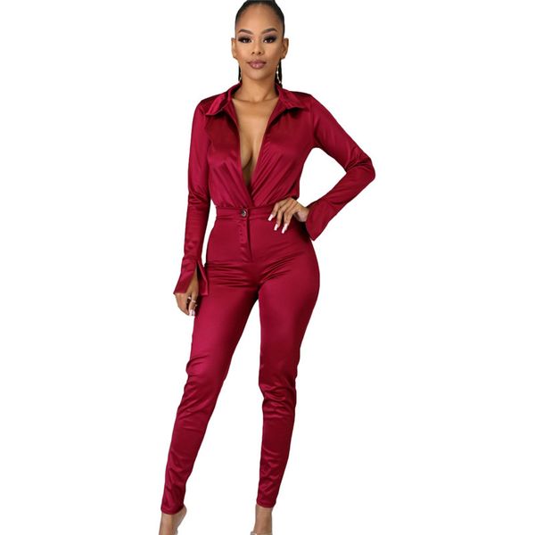 solid color pants + deep v neck slim long sleeve designer casual suits womens clothing 2 piece set, White
solid color pants + deep v neck slim long sleeve designer casual suits womens clothing 2 piece set, White