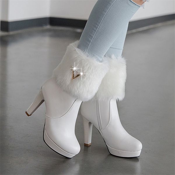 ymechic fashion sweet high heel boots female pink white faux fur womens party bride shoes woman footwear high heels ankle boots, Black
ymechic fashion sweet high heel boots female pink white faux fur womens party bride shoes woman footwear high heels ankle boots, Black