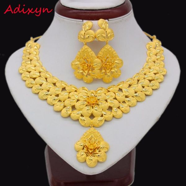 adixyn gold flowers necklace earrings set jewelry women girls gold color romantic arab/ethiopian/african wedding accessories, Silver
adixyn gold flowers necklace earrings set jewelry women girls gold color romantic arab/ethiopian/african wedding accessories, Silver