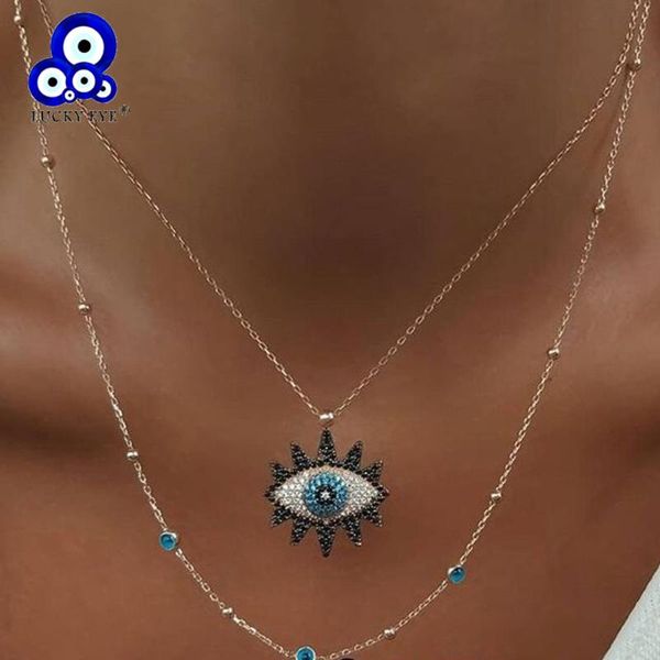 lucky eye turkish evil eye pendant necklace alloy gold color long chain double layer necklace for women girls jewelry le525, Silver
lucky eye turkish evil eye pendant necklace alloy gold color long chain double layer necklace for women girls jewelry le525, Silver