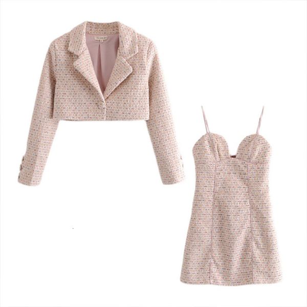 2021 new spring vintage pink turn-down collar long sleeve short spaghetti coat girdle dress two women's clothes yaec, Black;gray
2021 new spring vintage pink turn-down collar long sleeve short spaghetti coat girdle dress two women's clothes yaec, Black;gray