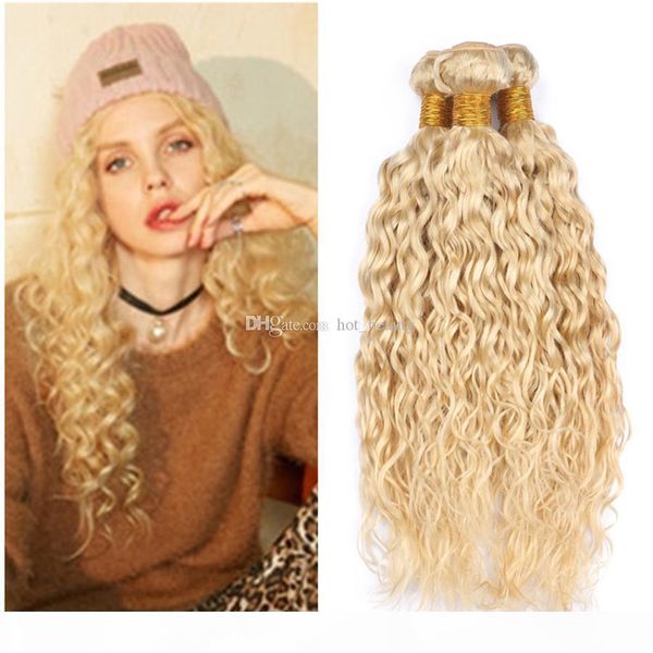 613 blonde human hair weaves wet wavy peruvian virgin hair extension 3 bundle deals blonde water wave virgin hair wefts, Black
613 blonde human hair weaves wet wavy peruvian virgin hair extension 3 bundle deals blonde water wave virgin hair wefts, Black