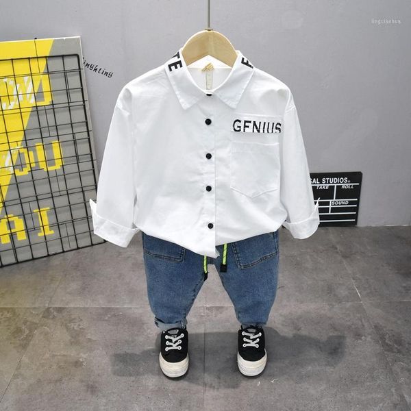 spring autumn boys clothing set kids clothes sets children boys casual cotton 2pcs white shirts + jeans fashion outfit 2-7y1
spring autumn boys clothing set kids clothes sets children boys casual cotton 2pcs white shirts + jeans fashion outfit 2-7y1