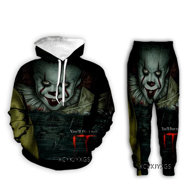новые мужчины / womens stephen king's it - pennywise смешные 3d print fashion tracksuits hip hop толстовка и брюки 2 шт набор толстовок z01, Gray
новые мужчины / womens stephen king's it - pennywise смешные 3d print fashion tracksuits hip hop толстовка и брюки 2 шт набор толстовок z01, Gray
