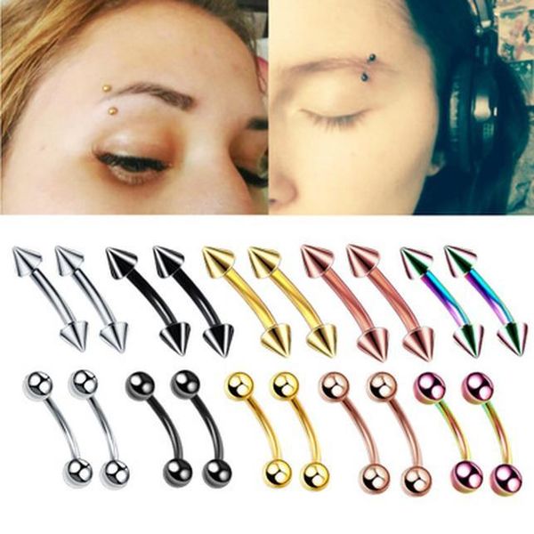 modrsa 2pcs/lot double spike ball eyebrow ring anodized curved barbell eyebrow ring stainless steel helix piercing body jewelry q sqcfix, Silver
modrsa 2pcs/lot double spike ball eyebrow ring anodized curved barbell eyebrow ring stainless steel helix piercing body jewelry q sqcfix, Silver