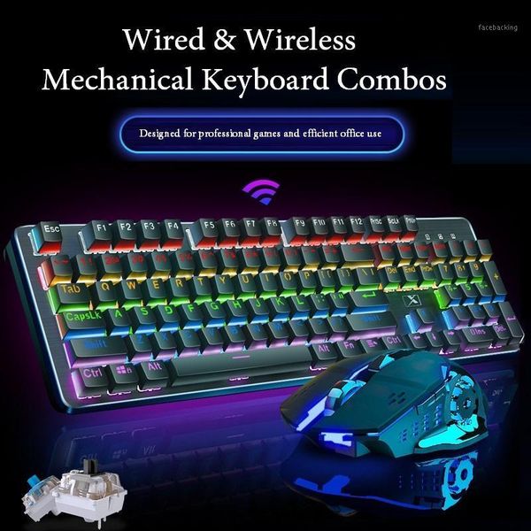 keyboards wired/wireless 2 in 1 mechanical keyboard 104 keycaps blue/black axis waterproof for officer gamer1
keyboards wired/wireless 2 in 1 mechanical keyboard 104 keycaps blue/black axis waterproof for officer gamer1