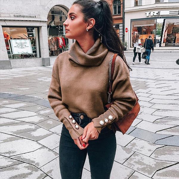 winter fashion turtleneck knitted jumper sweater buttons shirt casual streetwear female women long sleeve blusas pullover, White;black
winter fashion turtleneck knitted jumper sweater buttons shirt casual streetwear female women long sleeve blusas pullover, White;black