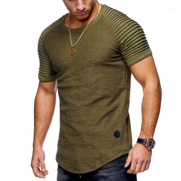 man's short sleeve swag cuve hem t shirt pleated shoulder jacquard striped slim fit t-shirt men hip hop tshirt streetwear, White;black
man's short sleeve swag cuve hem t shirt pleated shoulder jacquard striped slim fit t-shirt men hip hop tshirt streetwear, White;black
