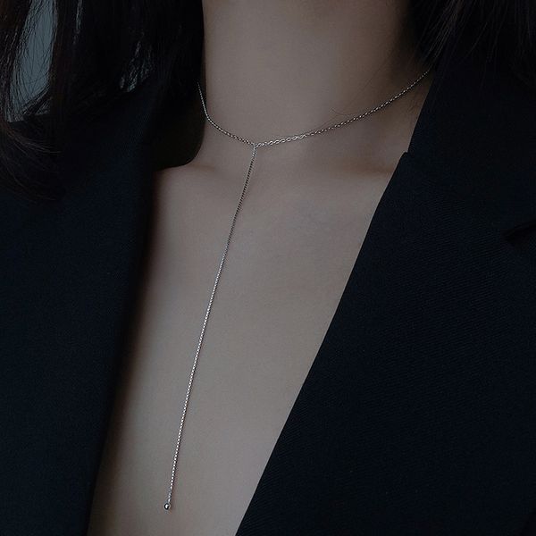 beads long necklace women tassels simple design sense minority temperament neckchain 925 silver cool wind clavicle chain
beads long necklace women tassels simple design sense minority temperament neckchain 925 silver cool wind clavicle chain