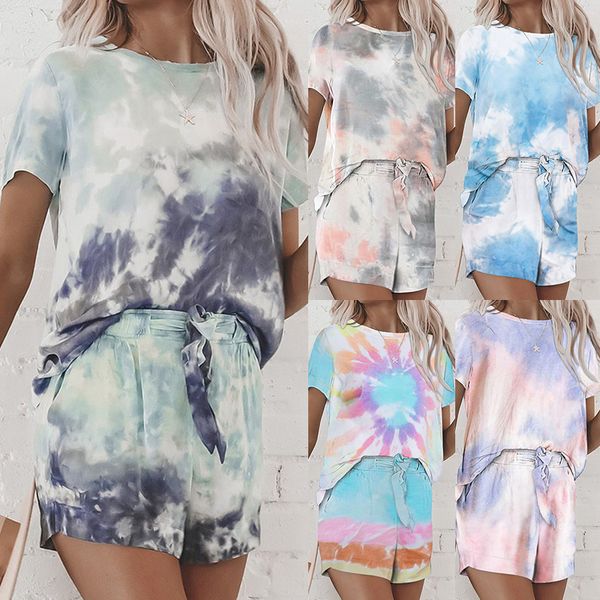 2020 european and american womens dressing gown two-piece tie-dyed printed short-sleeved pajamas om9242, Black;red
2020 european and american womens dressing gown two-piece tie-dyed printed short-sleeved pajamas om9242, Black;red
