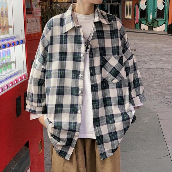 retro loose lattice men shirt button black casual shirt men long sleeve koszula korean spring mens clothing large size mm60ncs, White;black
retro loose lattice men shirt button black casual shirt men long sleeve koszula korean spring mens clothing large size mm60ncs, White;black