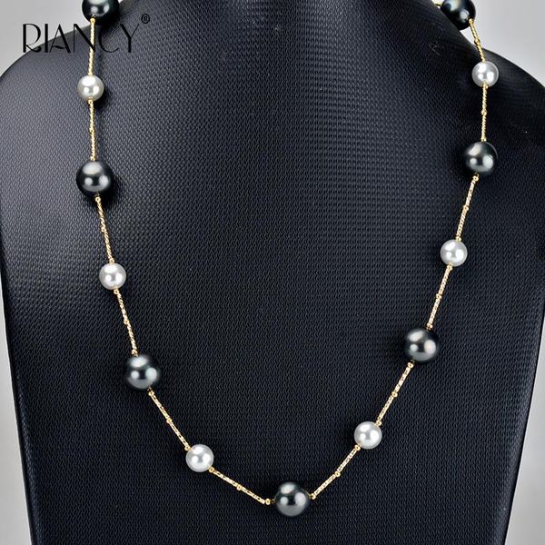 new fashion black shell imitation pearl necklace sweater chain two-tone necklace female 8mm 10mm gradient 60cm shell, Golden;silver
new fashion black shell imitation pearl necklace sweater chain two-tone necklace female 8mm 10mm gradient 60cm shell, Golden;silver
