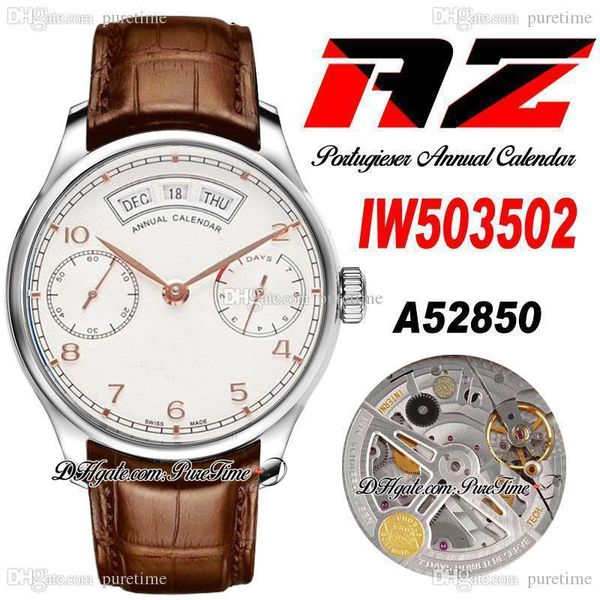 azf iw50350 annual calendar power reserve a52850 automatic mens watch steel case silver dial gold markers brown leather strap super edition, Slivery;brown
azf iw50350 annual calendar power reserve a52850 automatic mens watch steel case silver dial gold markers brown leather strap super edition, Slivery;brown