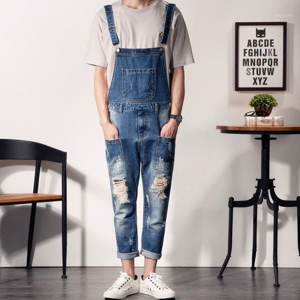 men's jeans denim jumpsuits 2021 fashion vintage ripped bib pants man slim skinny overalls male suspenders trousers1, Blue
men's jeans denim jumpsuits 2021 fashion vintage ripped bib pants man slim skinny overalls male suspenders trousers1, Blue