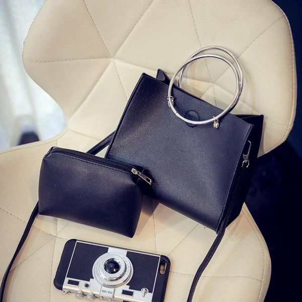 2 pcs/set women bag metallic ring tote bag purse travel chain shoulder messenger bags for women 2020
2 pcs/set women bag metallic ring tote bag purse travel chain shoulder messenger bags for women 2020