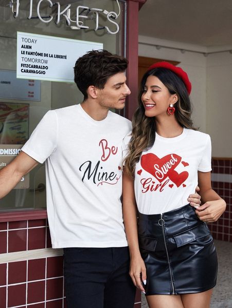 men 1pc slogan graphic tee t9el#, White;black 
men 1pc slogan graphic tee t9el#, White;black