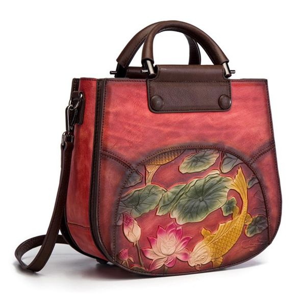genuine leather women tote bag fish pattern national style vintage female cowhide messenger shoulder bags
genuine leather women tote bag fish pattern national style vintage female cowhide messenger shoulder bags