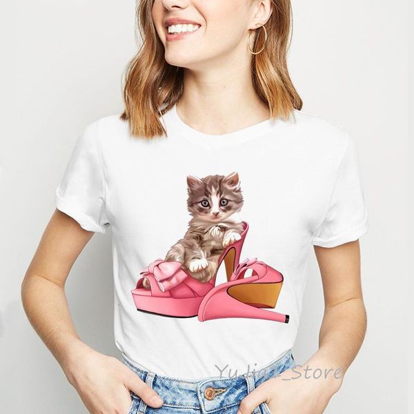 милый кот в обуви забавная рубашка животных печать tumblr tshirt femme kawaii лето топ женская белая футболка женская одежда для одежды, White
милый кот в обуви забавная рубашка животных печать tumblr tshirt femme kawaii лето топ женская белая футболка женская одежда для одежды, White