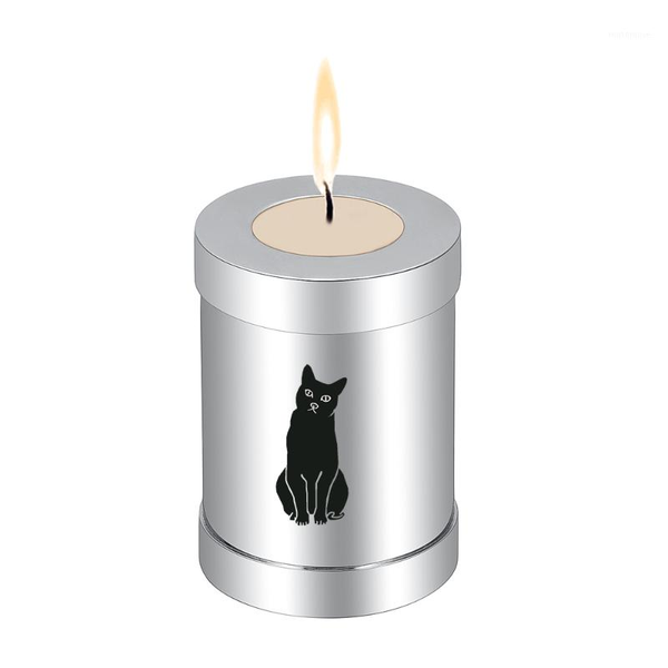 chains iju045 cute cat cylinder engrave ashes urn for human pet memorial candle holder cremation jar1, Silver
chains iju045 cute cat cylinder engrave ashes urn for human pet memorial candle holder cremation jar1, Silver