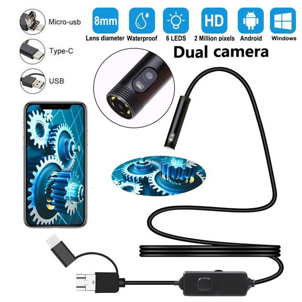 720p 3in1 dual usb 2m 5m 10m hard cable snake inspection camera 8mm 6 led borescope for android pc endoscope
720p 3in1 dual usb 2m 5m 10m hard cable snake inspection camera 8mm 6 led borescope for android pc endoscope