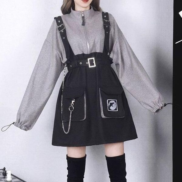 2020 retro vintage women gothic girls punk mini dress high waist long sleeve hat collar gry black lolita plus size jurken, Black;gray
2020 retro vintage women gothic girls punk mini dress high waist long sleeve hat collar gry black lolita plus size jurken, Black;gray